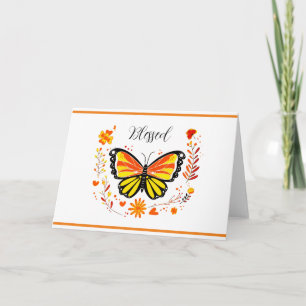 Carte Papillon personnalisé d'automne