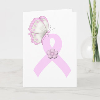 Carte Papillon rose ruban
