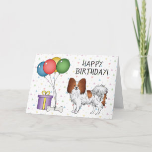 Carte Papillon Rouge Et Blanc Joyeux Anniversaire