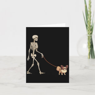 Carte Papillon squelette de chien drôle promenade chien 