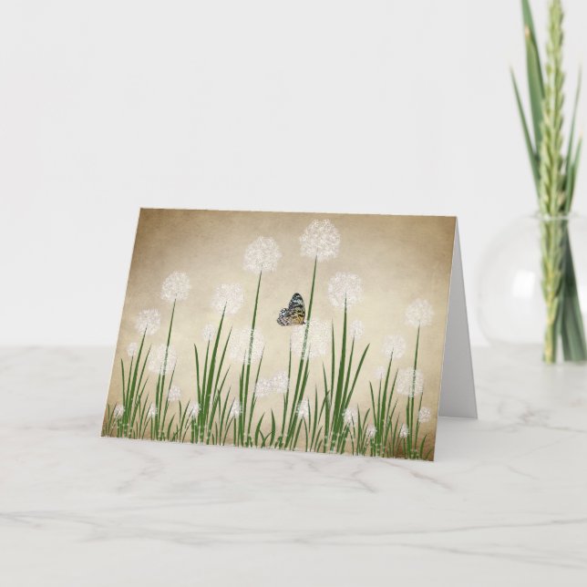 Carte Papillon sur Dandelion (Devant)