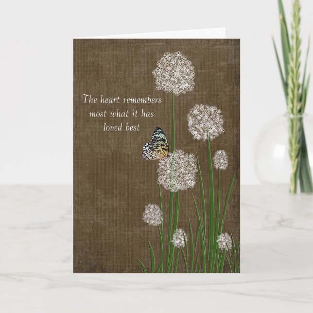 Carte Papillon sur la fleur de pouf Sympathie (Devant)