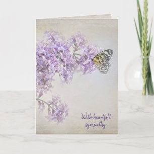 Carte Papillon sur Lilac Flower Sympathy