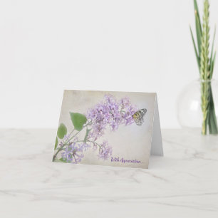 Carte Papillon sur Lilac Papillon Sympathie Merci