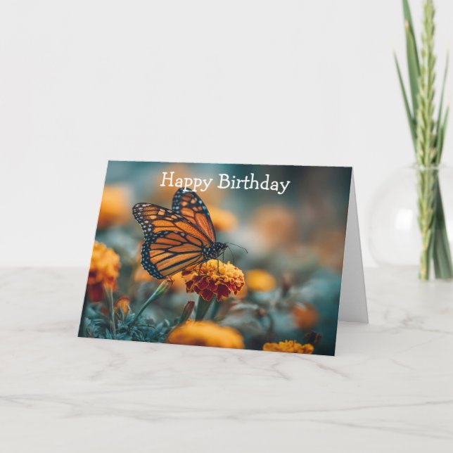 Carte Papillon sur un souci (Devant)