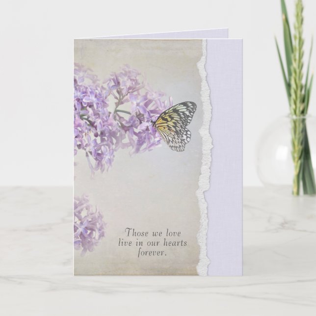 Carte papillon sympathique sur Lilac avec frontière déch (Devant)