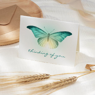 Carte Papillon Turquoise Radieux Sympathie