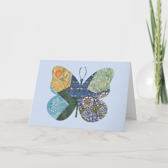 Carte Papillon Vintage Floral Card Series 1 (Devant)