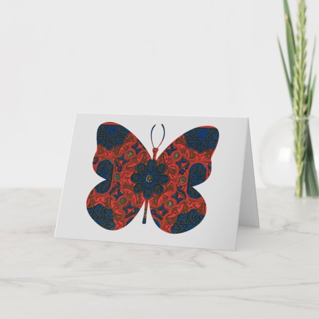 Carte Papillon Vintage Floral Card Series 3 (Devant)