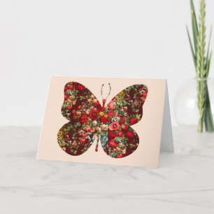 Carte Papillon Vintage Floral Card Series 5