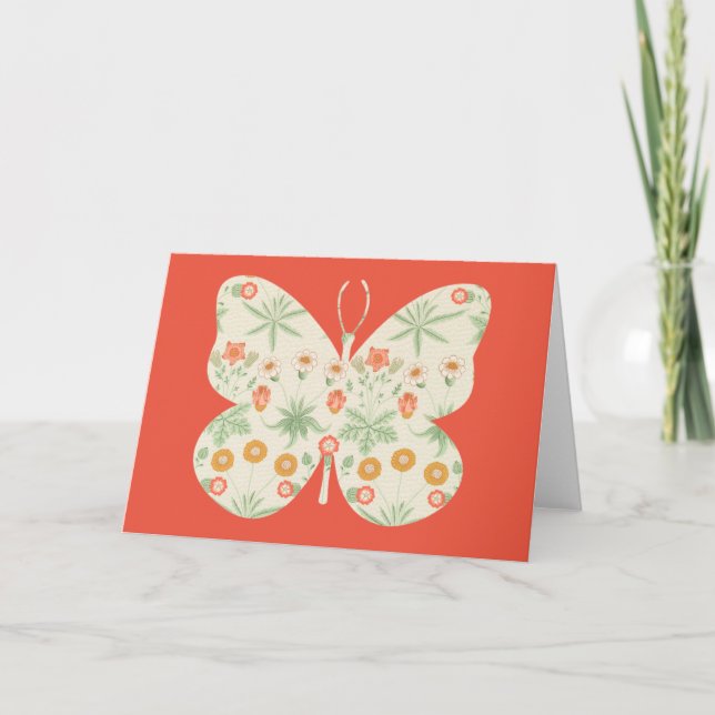 Carte Papillon Vintage Floral Card Series 9 (Devant)