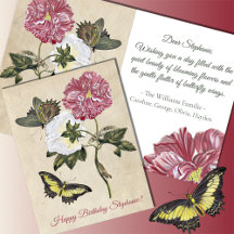papillon vintage rose