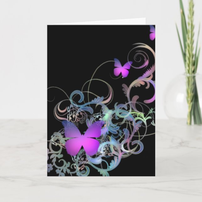 Carte Papillon violet clair (Devant)