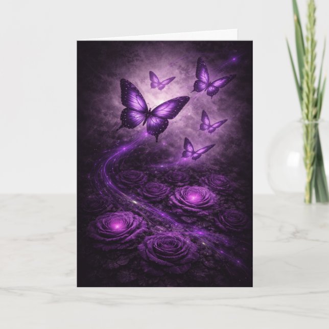 Carte Papillon Violet – Collection Dark Bloom (Devant)