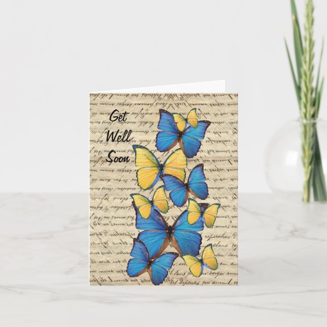 Carte Papillons bleu et jaune (Devant)