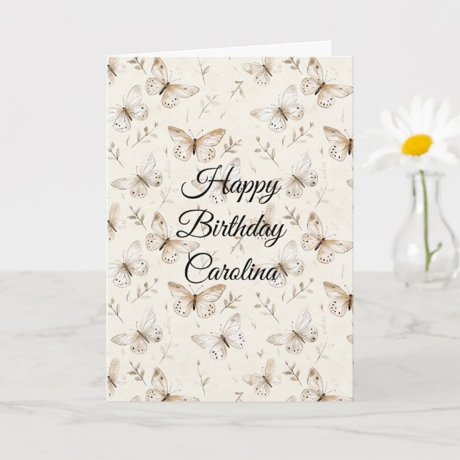 Carte Papillons de beurre chic anniversaire (Petite plante)