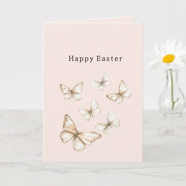 Carte Papillons de Pâques heureux (Petite plante)