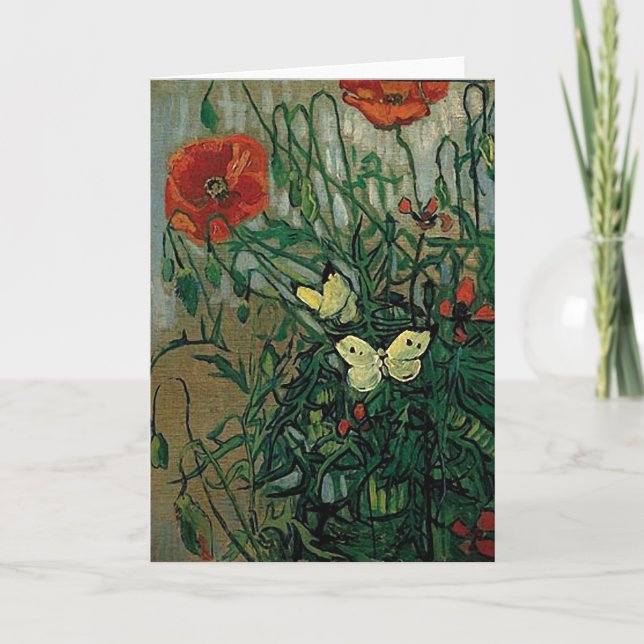 Carte Papillons et papillons (F748) Van Gogh Art (Devant)