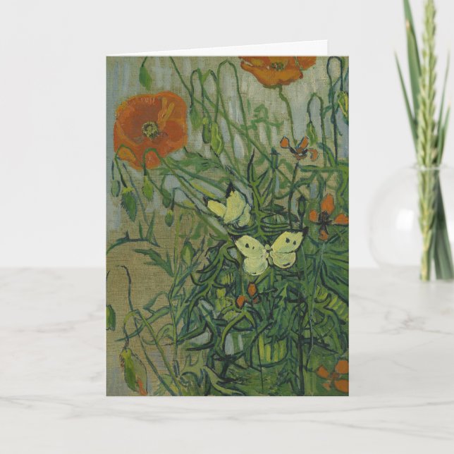 Carte Papillons et Pavots par Vincent van Gogh (Devant)