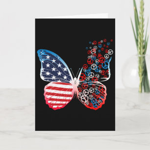 Carte Papillons Patriotiques Signes De Paix 4 Juillet Us