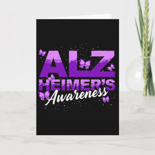 Carte Papillons Ruban Violet Maladie d'Alzheimer Heimerh