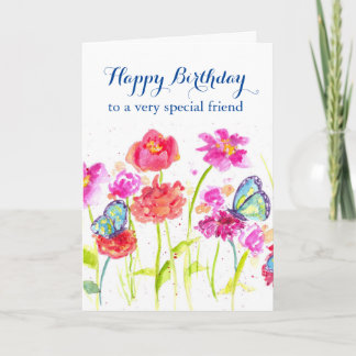 Carte Papillons spéciaux de bleu d'ami de joyeux