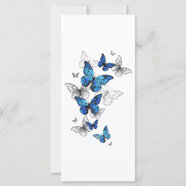 Carte Papillons volants bleus Morpho (Devant)