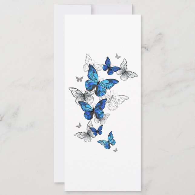 Carte Papillons volants bleus Morpho (Devant)