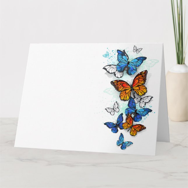 Carte Papillons volants Morpho et Monarch (Devant)
