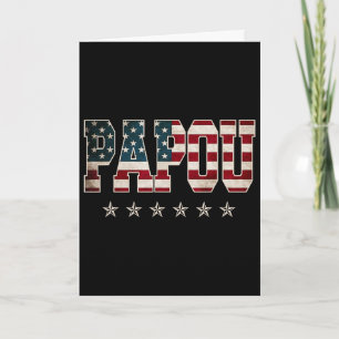 Carte Papou Fête des Pères Drapeau Américain Cadeau 4 Ju