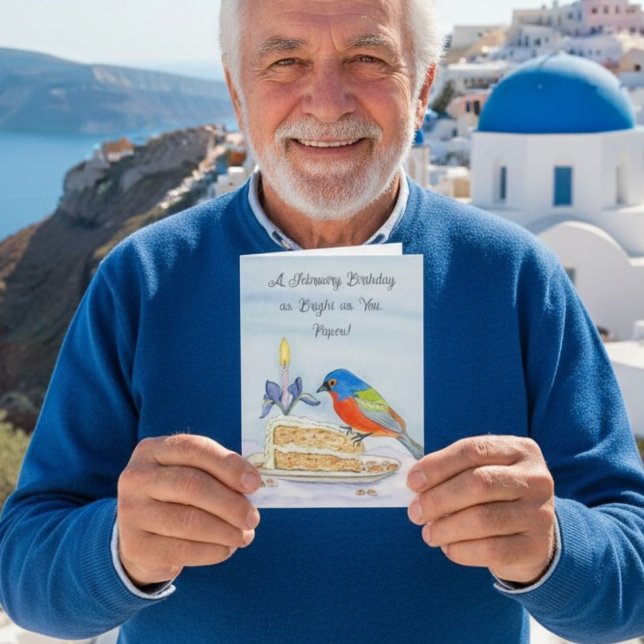 Carte Papou Joyeux Anniversaire de Février Bruant multic (Créateur téléchargé)