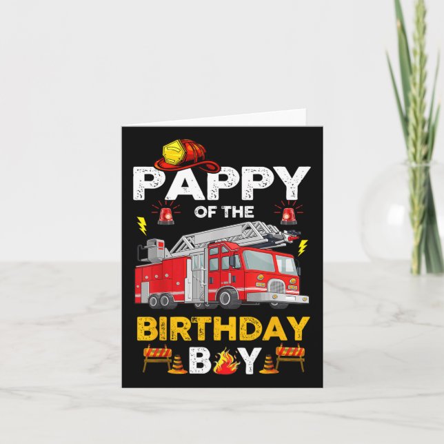 Carte Pappy Of Anniversaire Garçon Pompier Camion Pompie (Devant)
