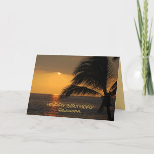 Carte Papy Joyeux Anniversaire Coucher de soleil tropica