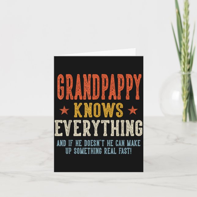 Carte Papy sait tout fête des pères rétro (Devant)