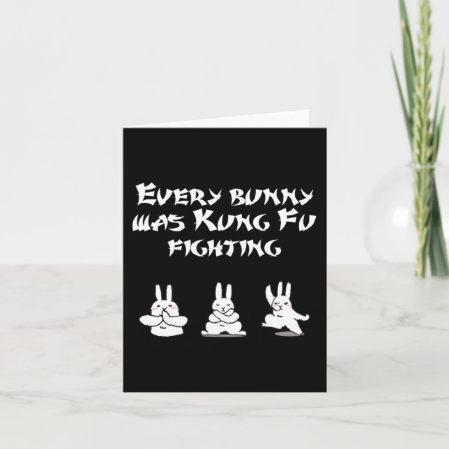 Carte Pâques Amusantes Chaque Lapin Était Kung Fu Lutter (Devant)