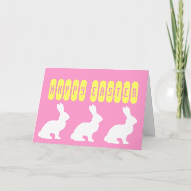 Carte Pâques Animaux Mignons Vintage (Devant)