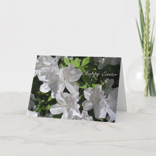 Carte Pâques aux fleurs blanches (Devant)