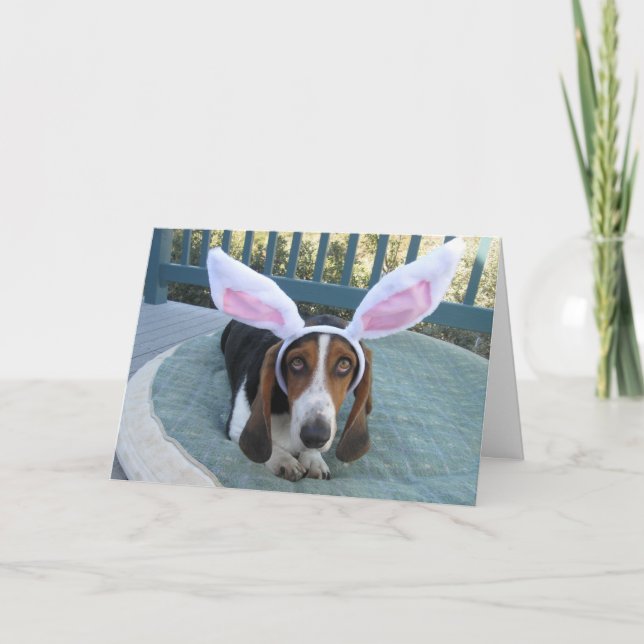 Carte Pâques Basset Hound (Devant)