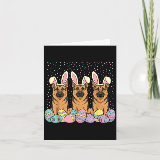 Carte Pâques Berger Allemand (Devant)