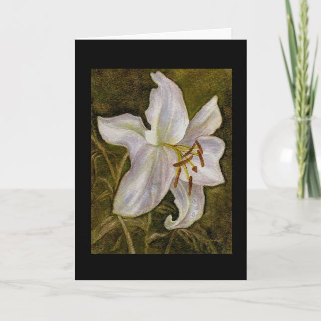 Carte Pâques blanche Tiger Lily (Devant)