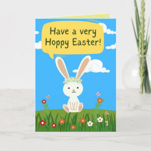 Carte Pâques Bunny Hoppy