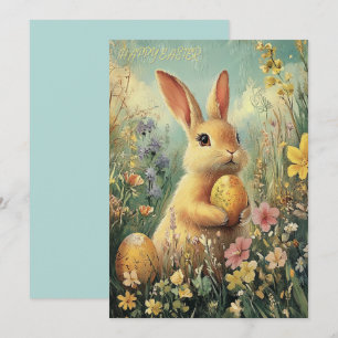 Carte Pâques Bunny Vintage