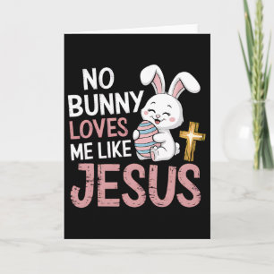 Carte Pâques Chrétien Religieux Pas de Lapin M'aime Comm