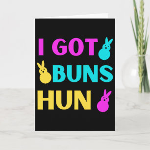 Carte Pâques drôle - J'ai des buns bonbons marshmallow B