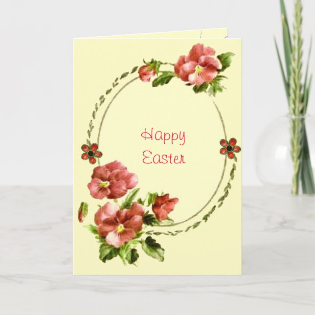 Carte Pâques Florale (Devant)