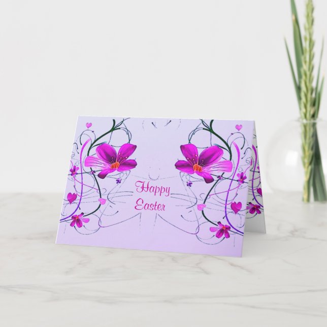 Carte Pâques Florale (Devant)