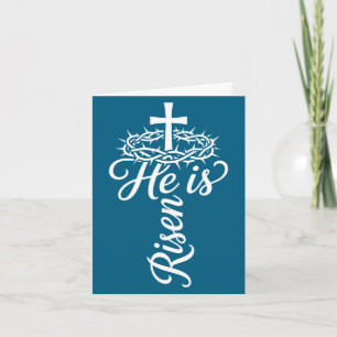 Carte Pâques il est ressuscité croix poche christianisme