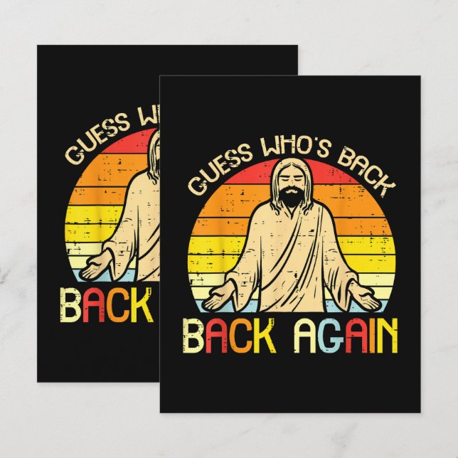 Carte Pâques Jésus Devinez Qui Est De Retour Religieux C (Devant / Derrière)