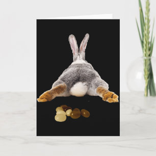 Carte Pâques Lapin Fesses Queue Drôle Caca Jelly Beans T