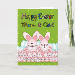 Carte Pâques Maman Et Papa Avec Bunnies Pâques